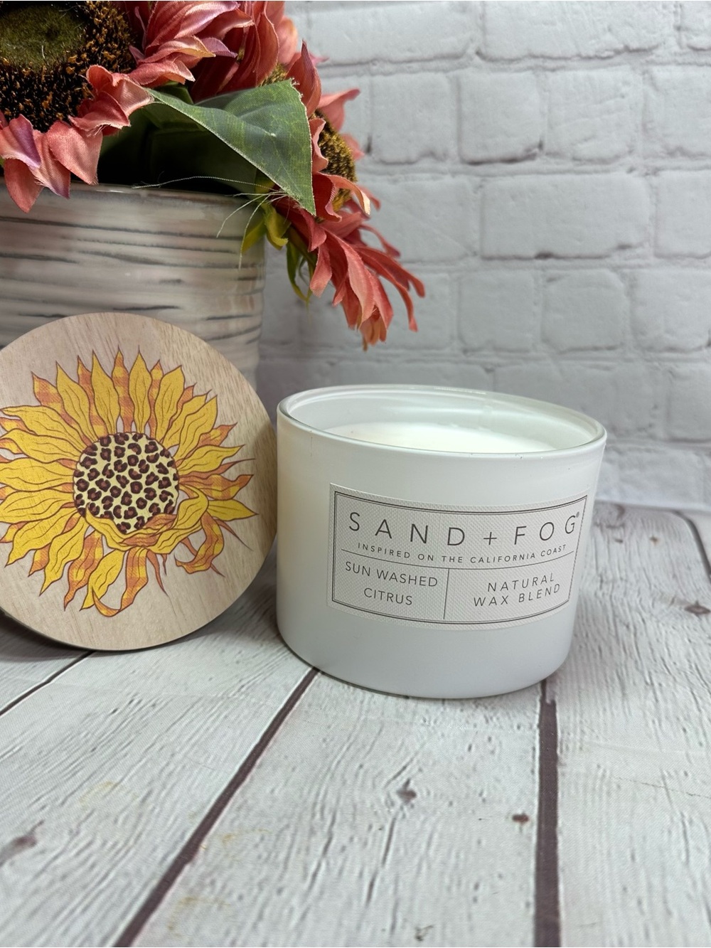 Sand + Fog Sun Washed Citrus Candle - White Jar